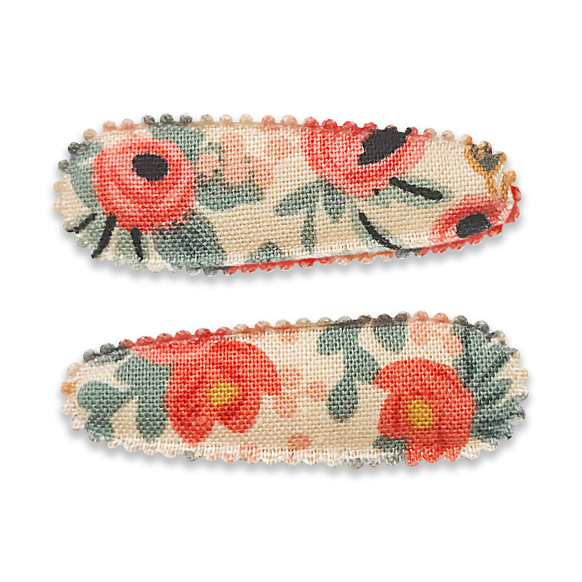 Josie Joan's Little Anna hair clips, set of two small scalloped snap clips