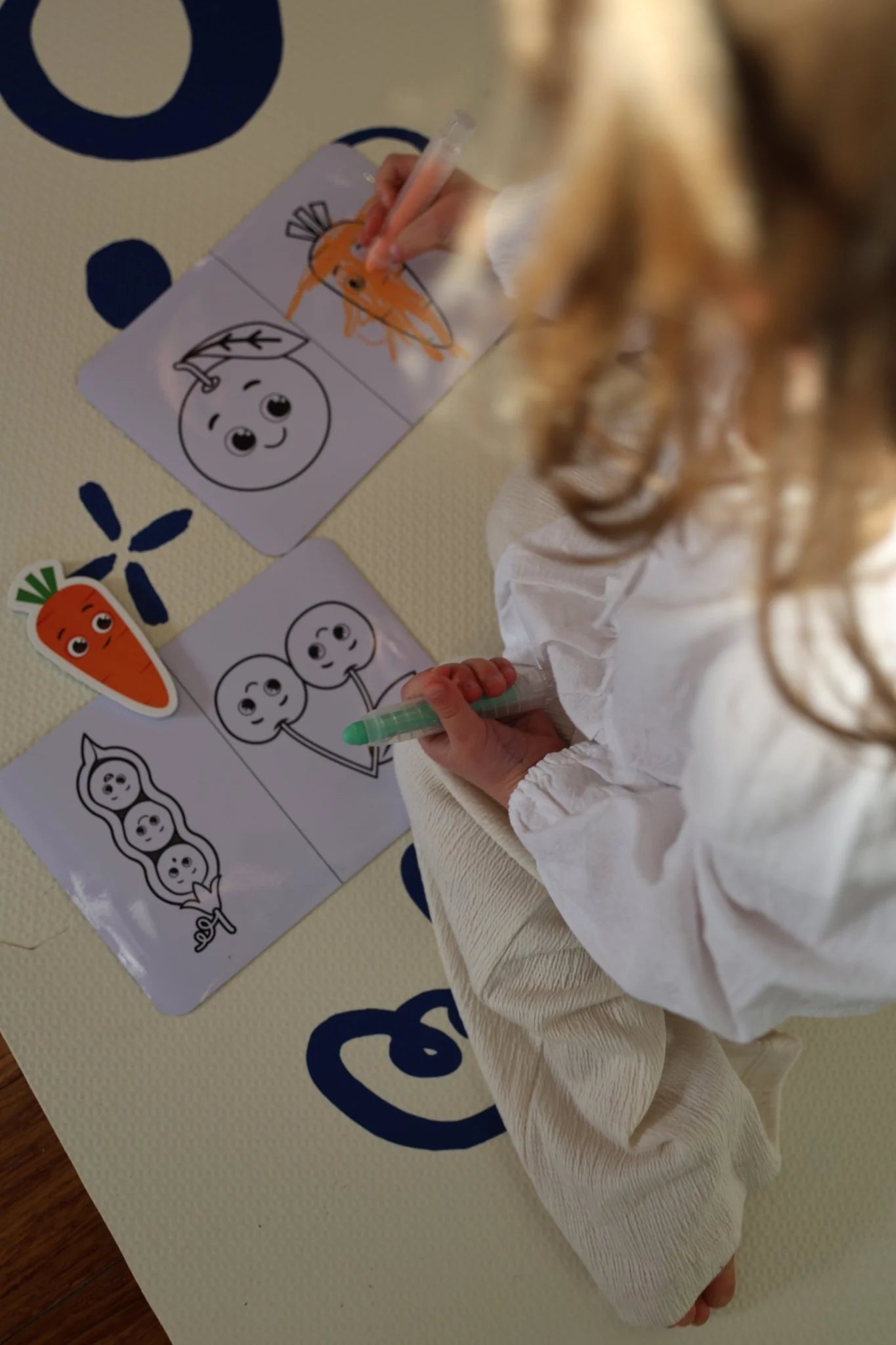 Fruit and Veggie Magnetic Colouring Flash Cards