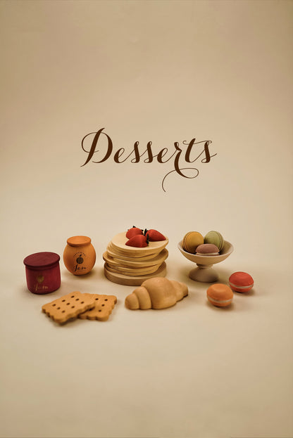 Wooden Play Food Set | Desserts