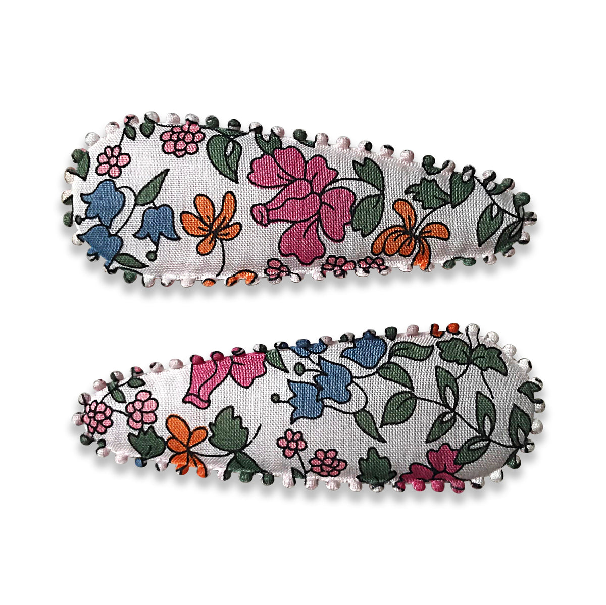 Josie Joan's Kimberley hair clips, set of two scalloped fabric snap clips