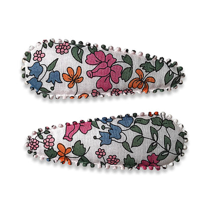 Josie Joan's Kimberley hair clips, set of two scalloped fabric snap clips