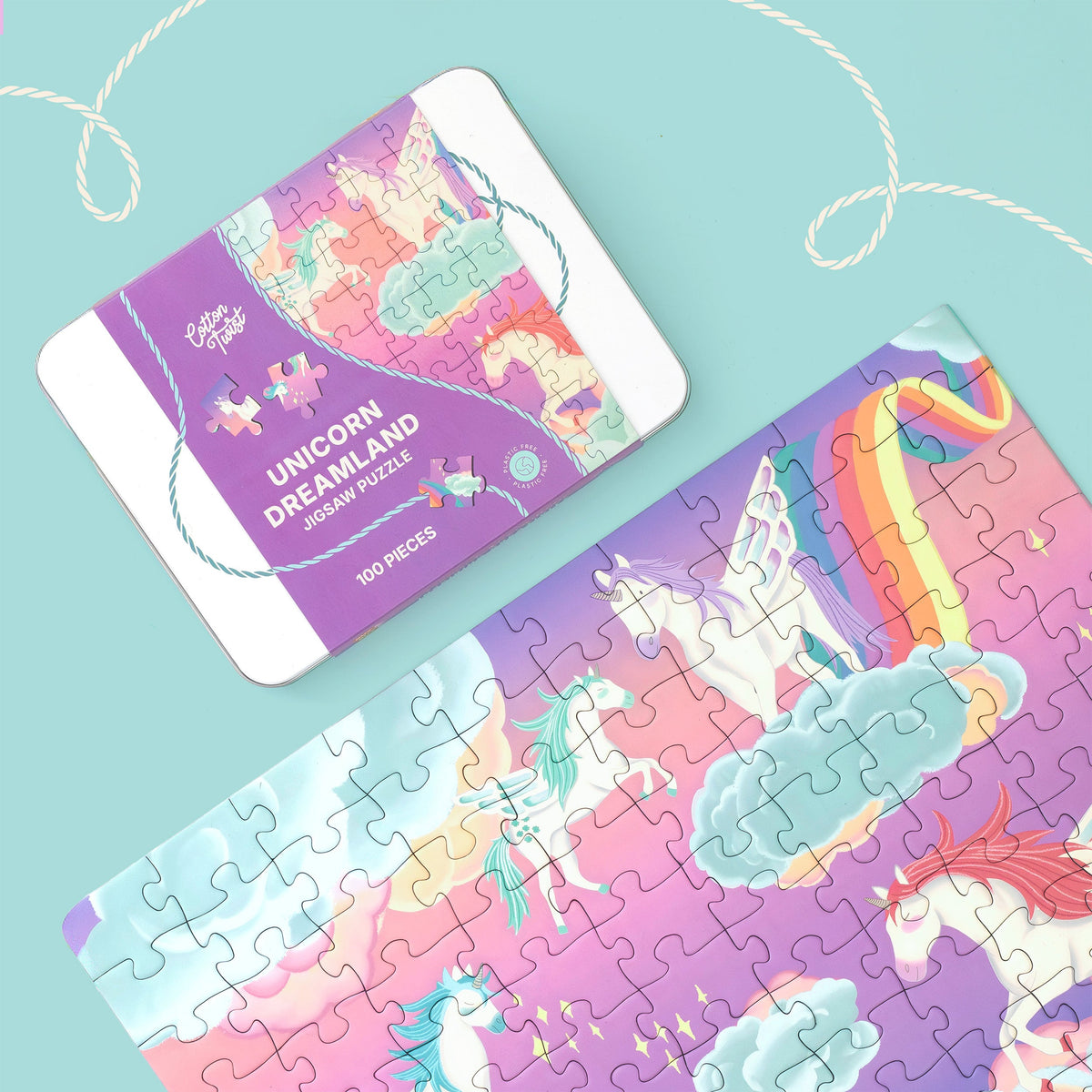 Unicorn Dreamland 100-piece jigsaw puzzle with keepsake tin