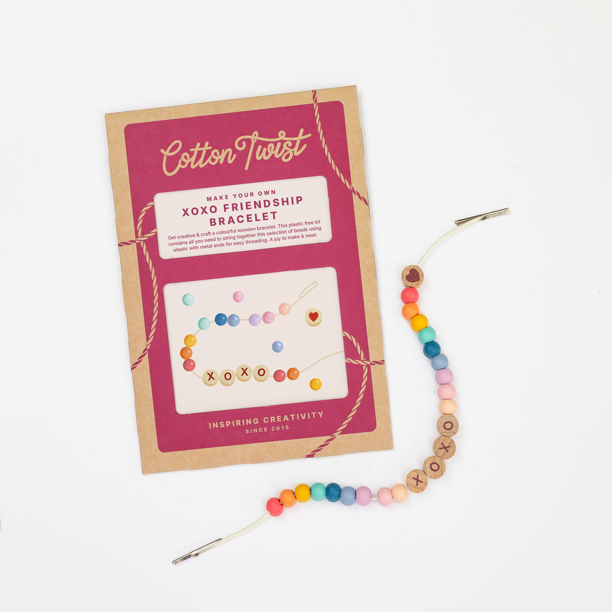 Cotton Twist XOXO Friendship Bracelet kit in kraft envelope