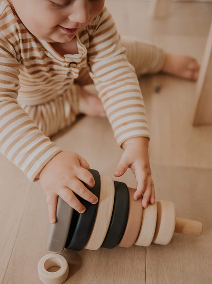 Wooden Ring Stacker / Terracotta