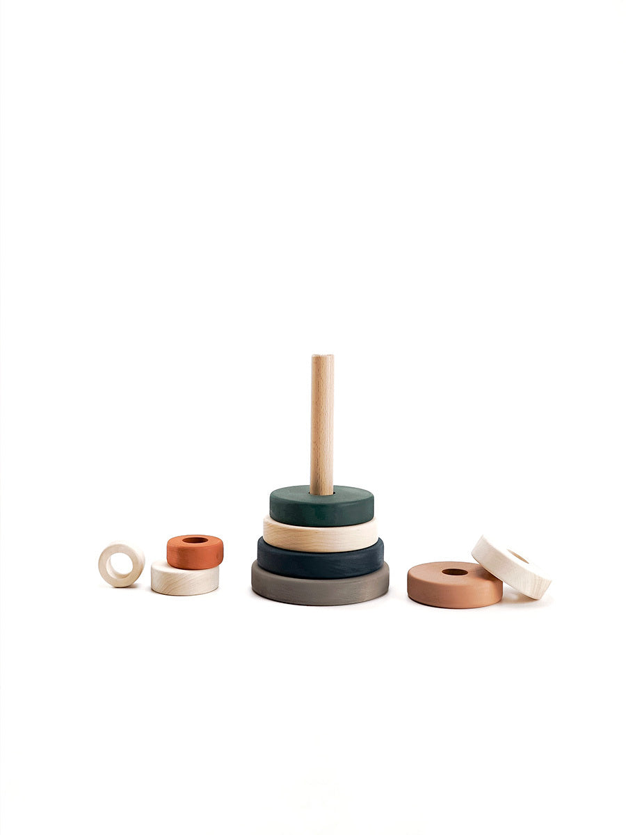 Wooden Ring Stacker / Terracotta