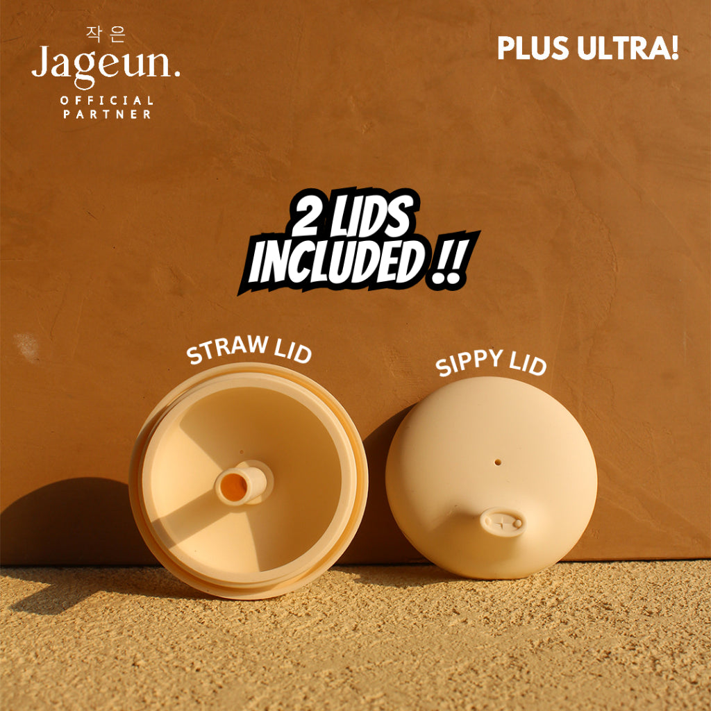 Stainless sippy cup with straw lid and sippy lid included