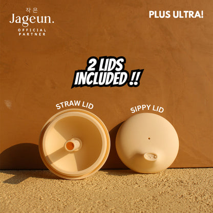 Stainless sippy cup with straw lid and sippy lid included