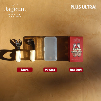Spoon and fork set with carry case and box