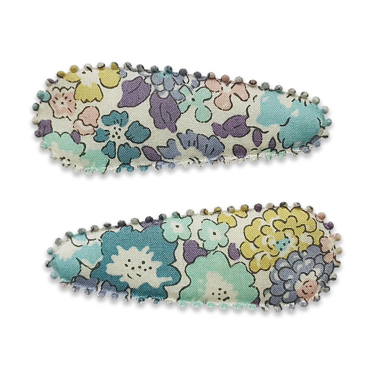 Josie Joan's Suzanne hair clips, set of two scalloped fabric snap clips