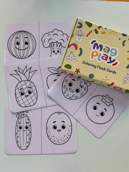 Fruit and Veggie Magnetic Colouring Flash Cards