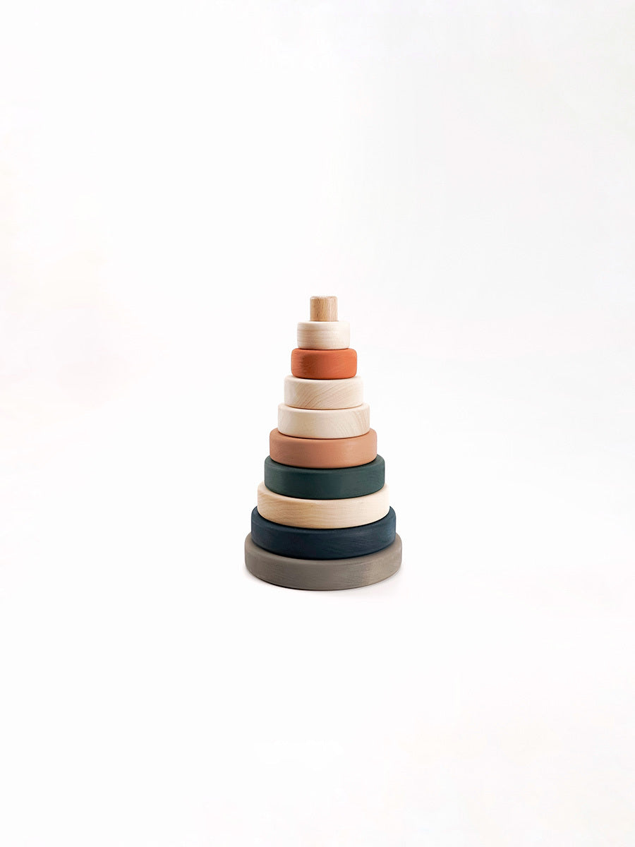 Wooden Ring Stacker / Terracotta